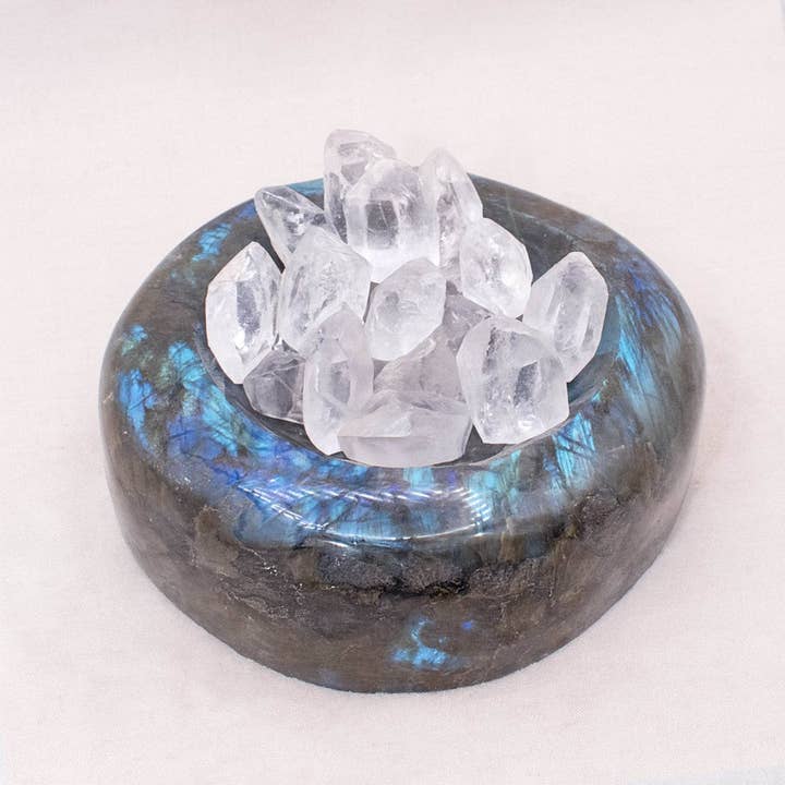 Tiny Rituals - Wholesale Spiritual Stone/Crystal - Genuine Labradorite Blue Flame Bowl - 1 of a Kind13