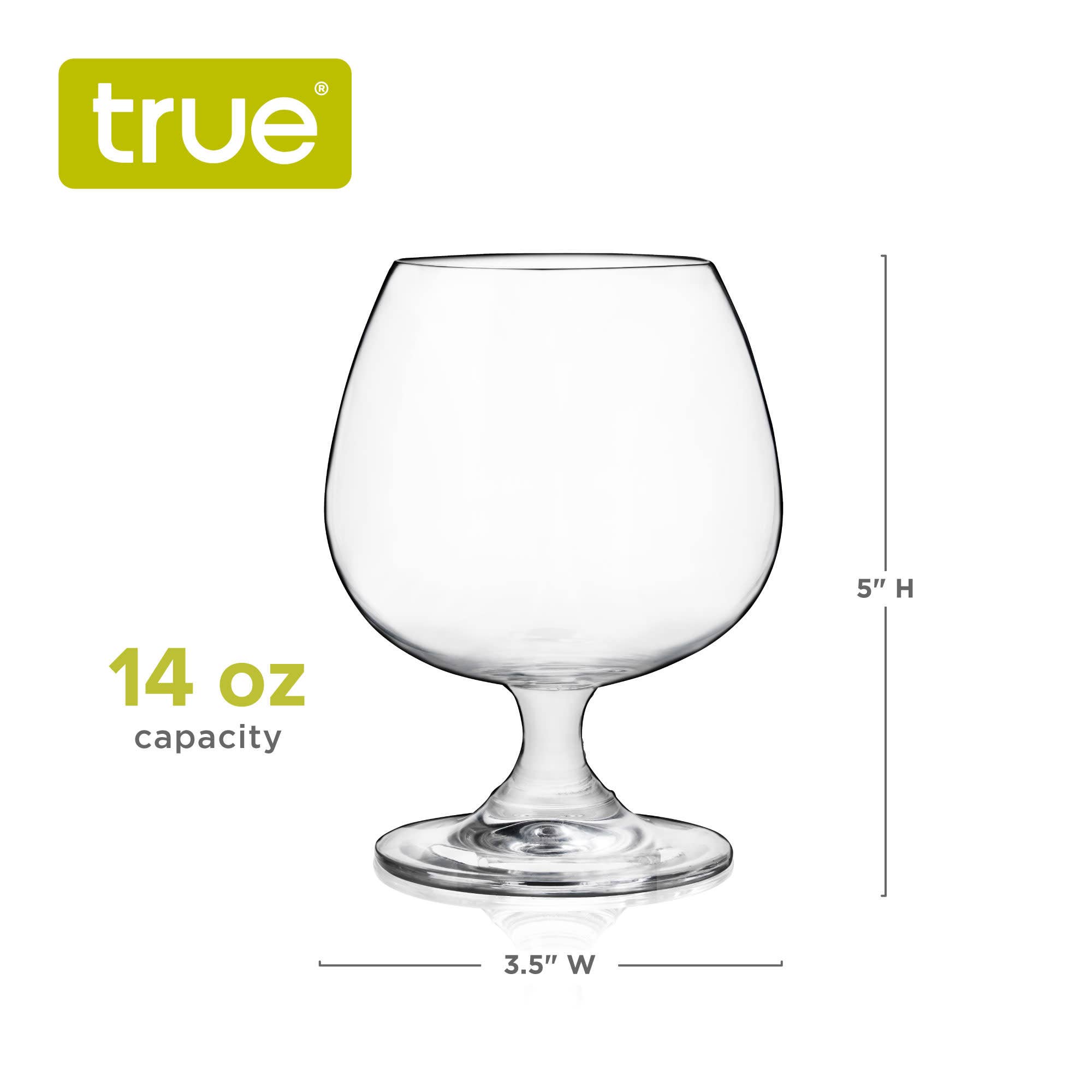 TRUE - Wholesale Cocktail/Liquor Glass - Short Stemmed Crystal Snifter Tasting Glasses Set of 45