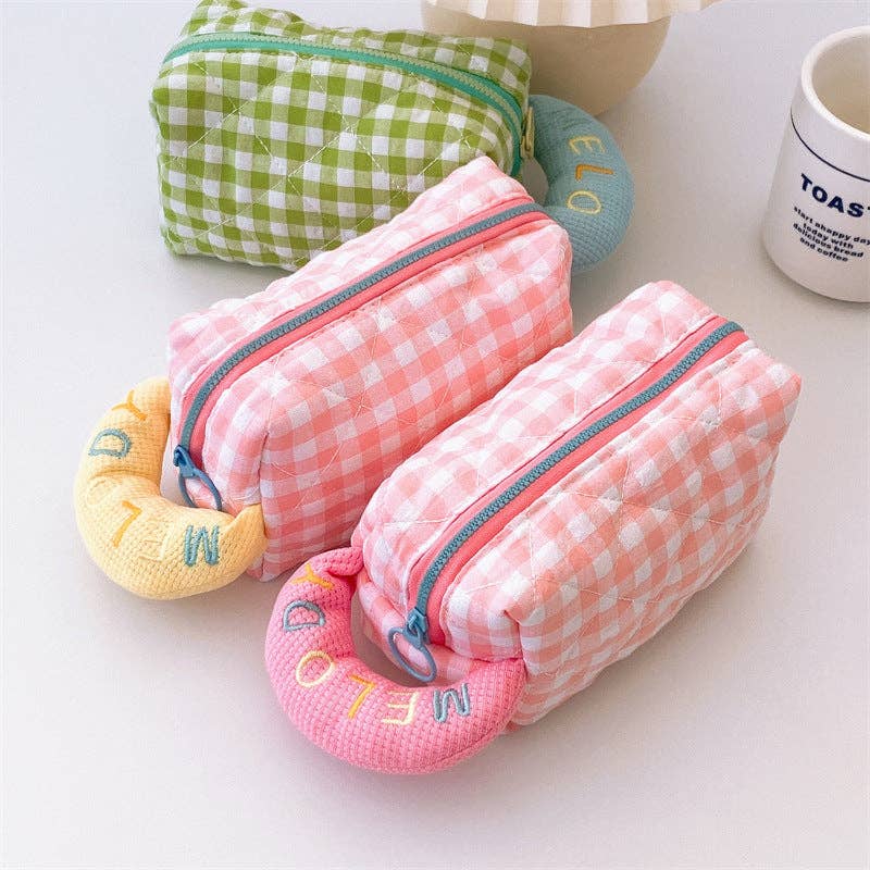 KiddieKickz - Wholesale Pencil Case/Pouch - Plaid Cotton Embroidered Pencil Case6