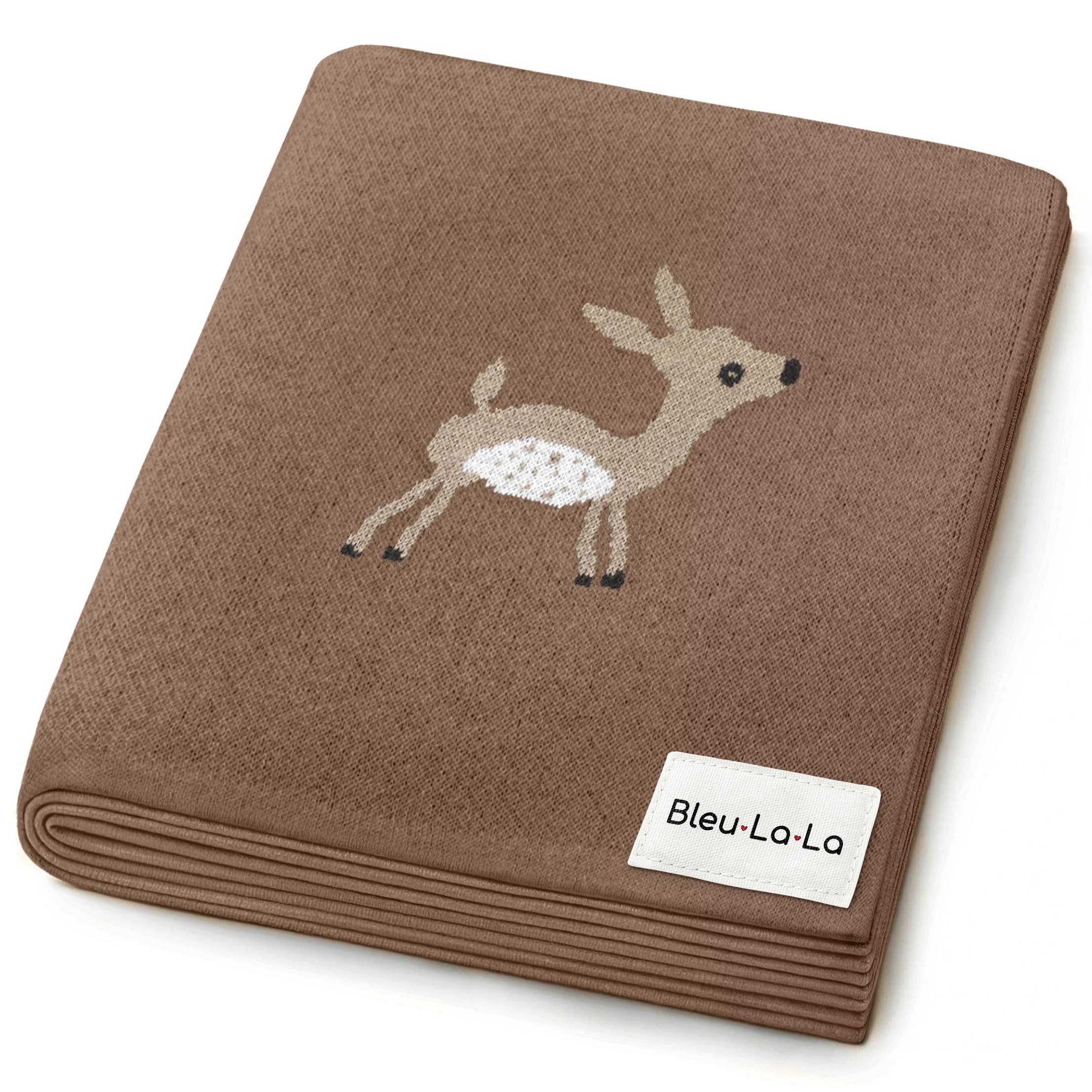 Bleu La La - Wholesale Swaddle - Baby - 100% Luxury Cotton Receiving Swaddle Baby Blanket - Deer1
