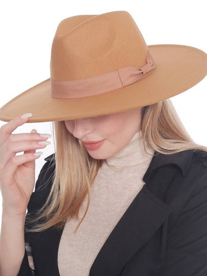 H3041 Fedora Brim Ribbon Band Hat for wholesale by MiMi Wholesale
