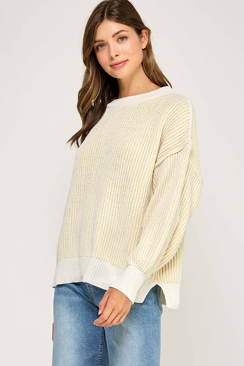 Miss Love - Wholesale Knit Sweater - Women's - Super Soft Strip Sweater36