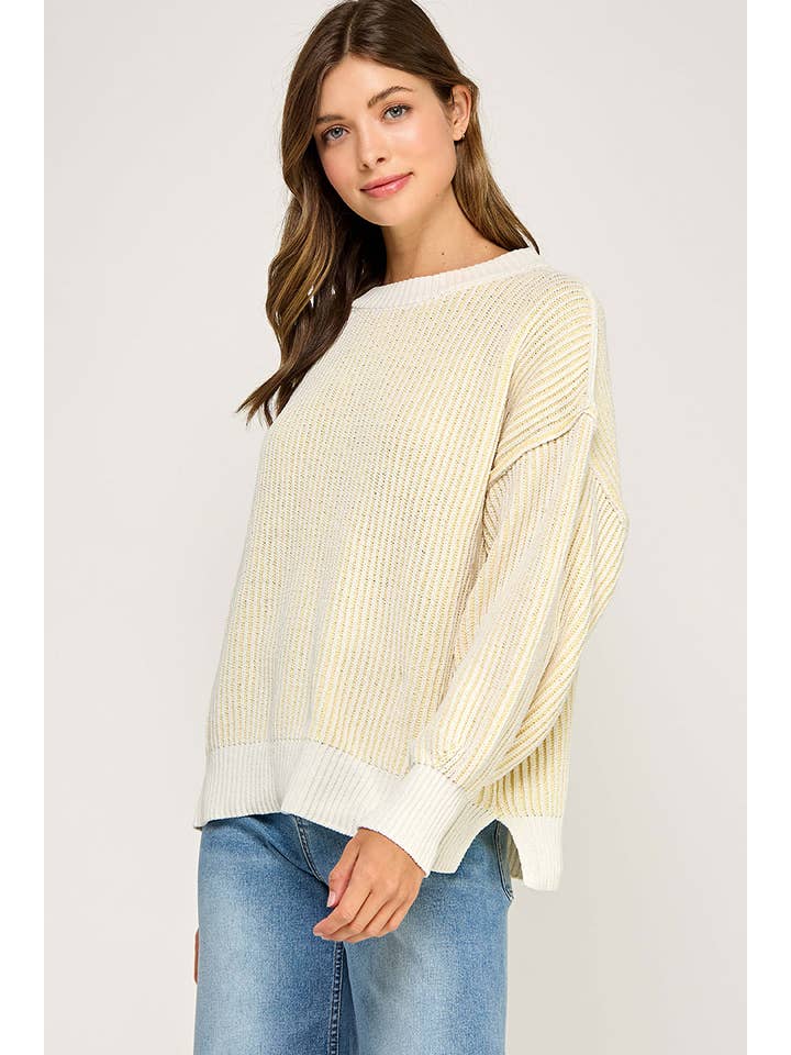 Miss Love - Wholesale Knit Sweater - Women's - Super Soft Strip Sweater36