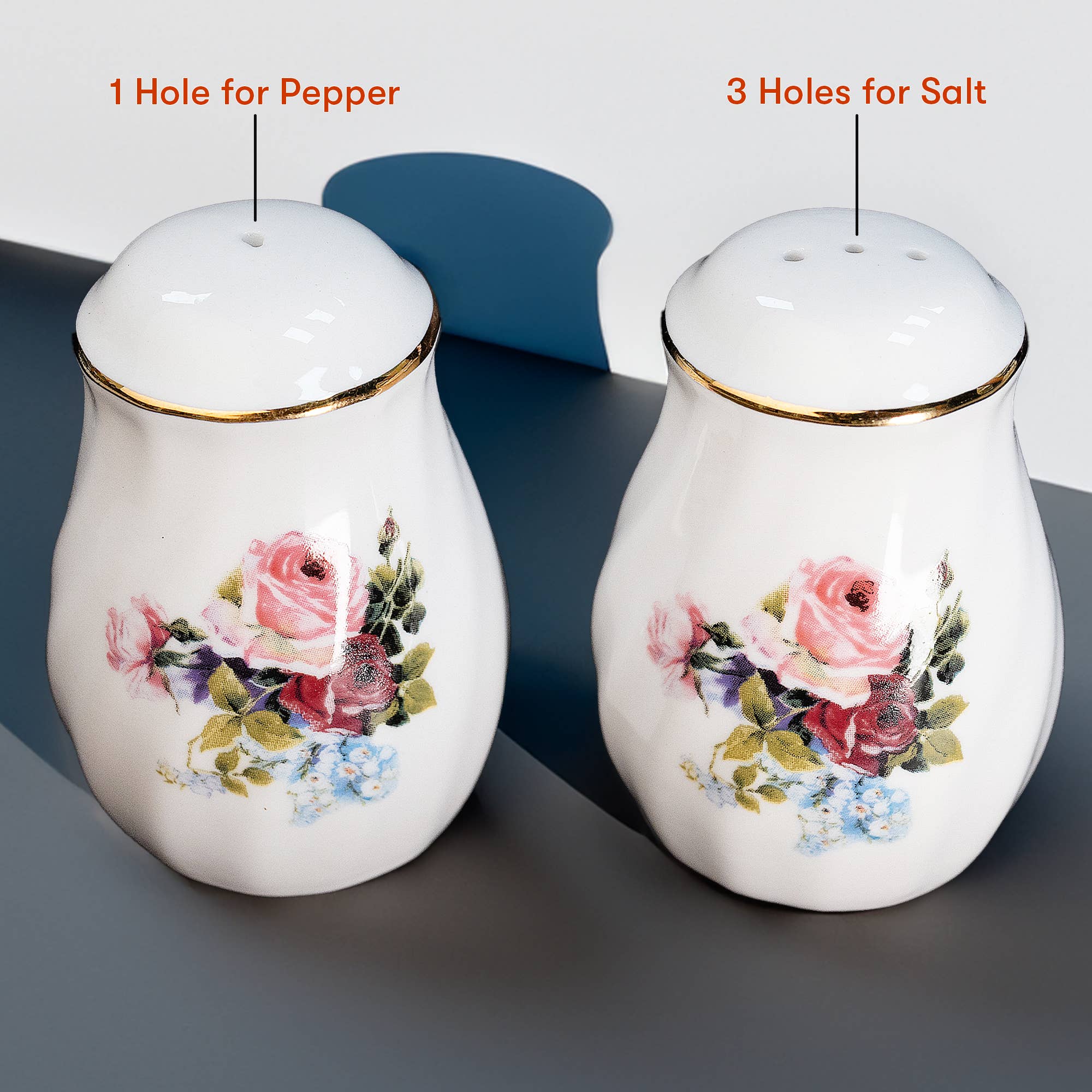 Lynns - Wholesale Salt & Pepper Shaker Set - *Floral Porcelain Salt & Pepper Set, Elegant Vintage4