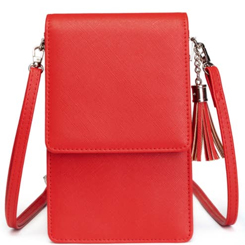 YOUZEY - Wholesale Crossbody Bag - Women's - Phone Crossbody Bag Saffiano Leather with Fringe Tassle