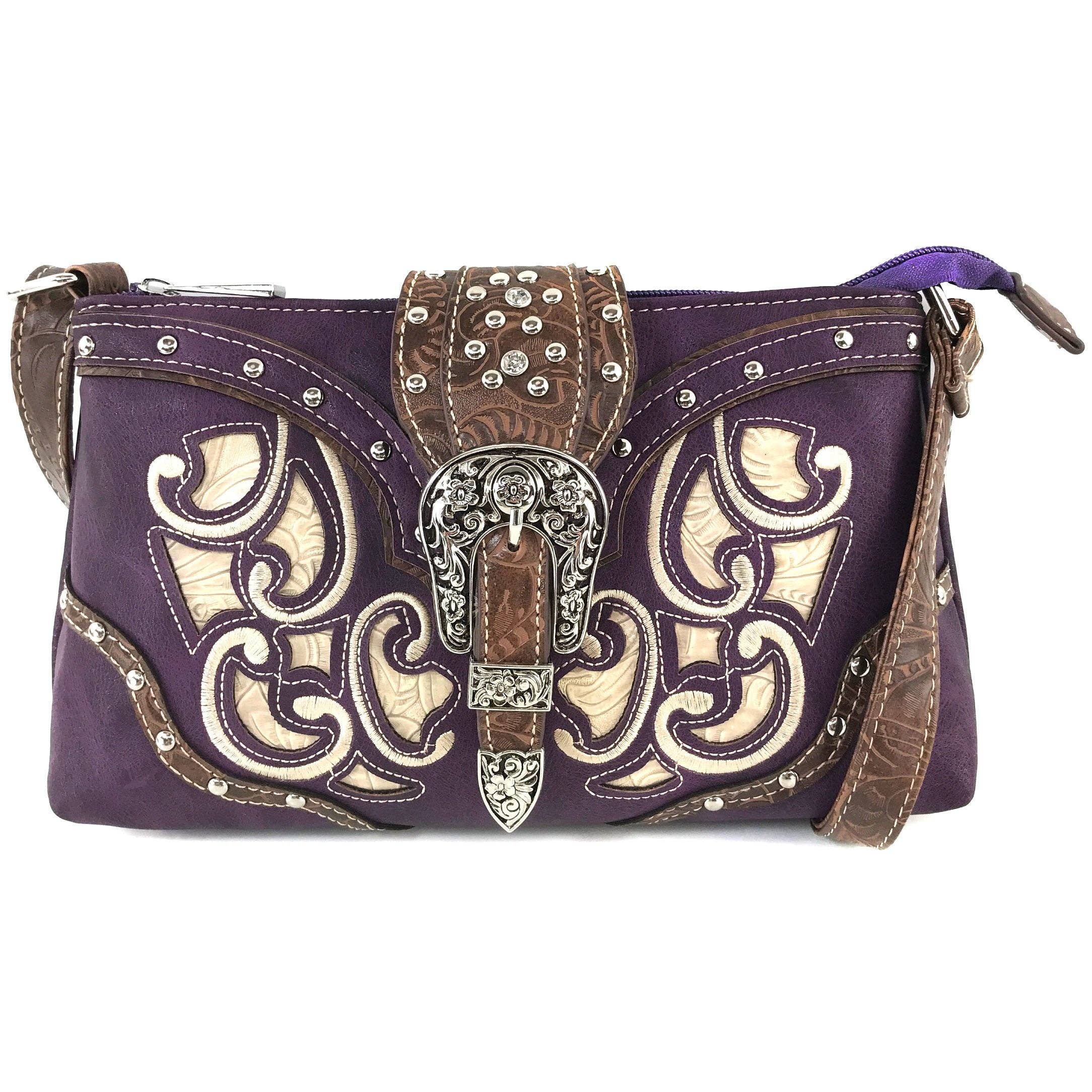 Lunar Deer - Wholesale Crossbody Bag - Women's - Western Floral Buckle Crossbody Pouch Bag9