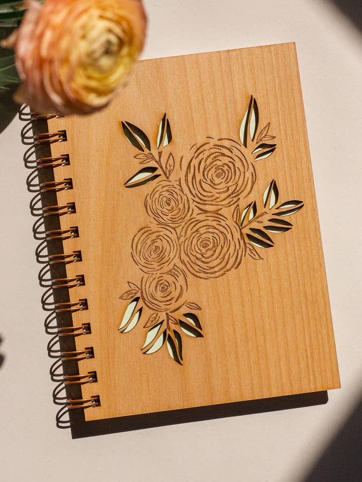 Ranunculus Wood Journal for wholesale by Hereafter
