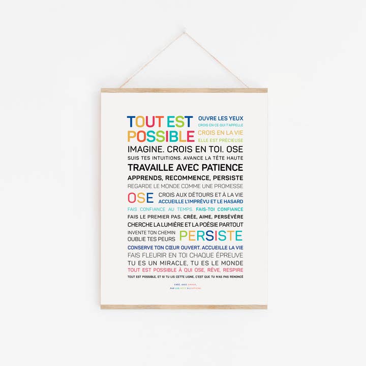 Display Anything is Possible (in Colors) - Limited Edition for wholesale by LES MOTS A L'AFFICHE