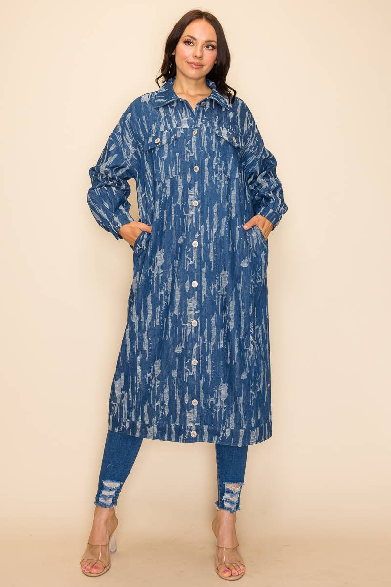 QMP Moda - Wholesale Denim Jacket - Women's - OVERFITTING DENIM JACKET WITH POCKETS   4