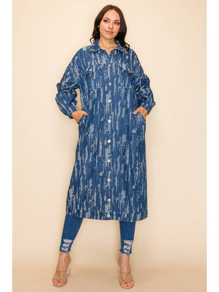 QMP Moda - Wholesale Denim Jacket - Women's - OVERFITTING DENIM JACKET WITH POCKETS 4