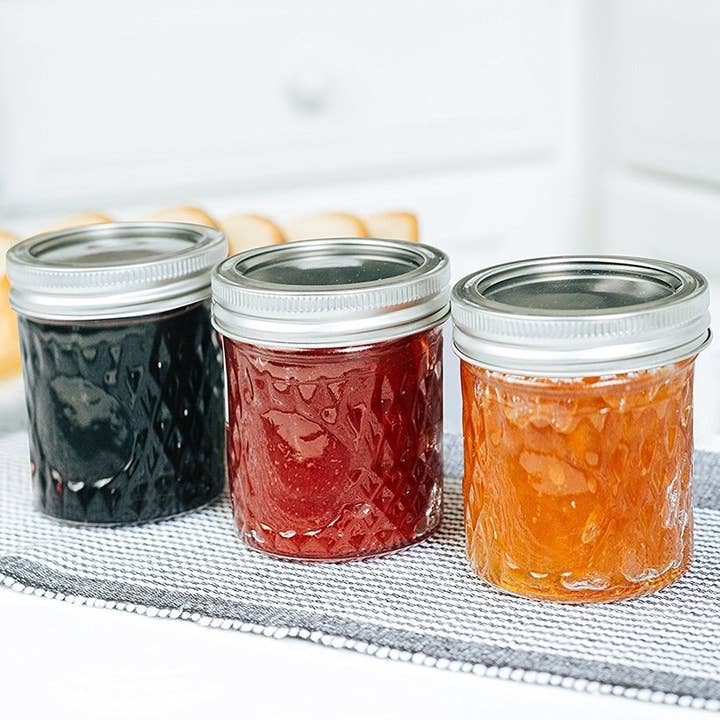 Nellam - Wholesale Jar - 6oz Quilted Glass Jars with Lids, Set of 241