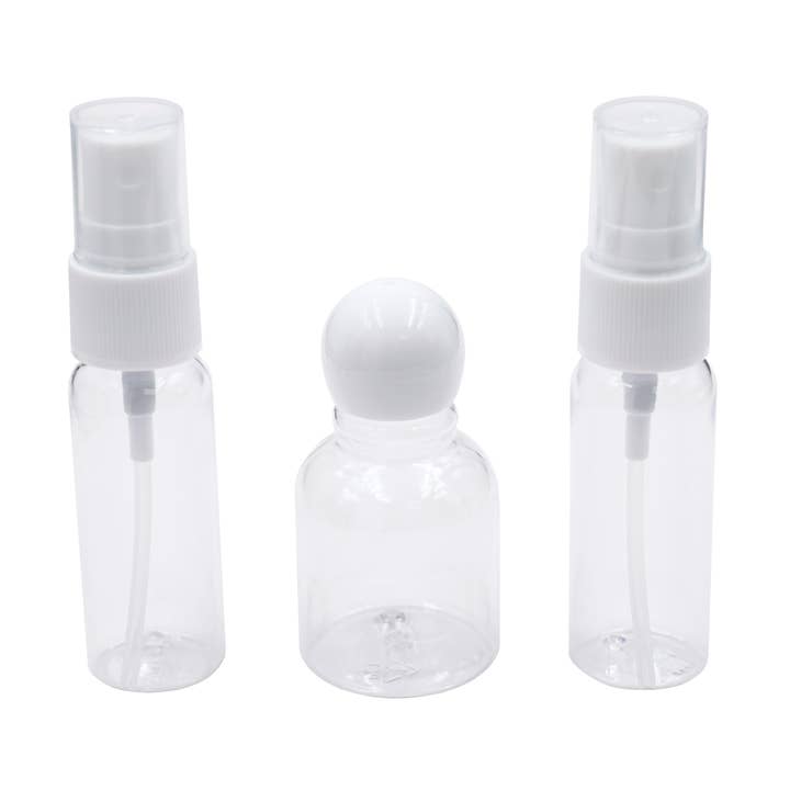 Mini kit de botellas de viaje de plástico, 3 unidades para venta al por mayor de Angels Craft