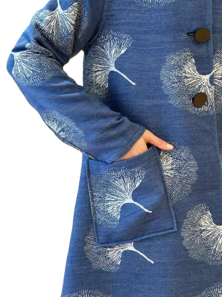 Casaco Reversível Azul/ Branco — Ginkgo Collection por atacado de Winding River