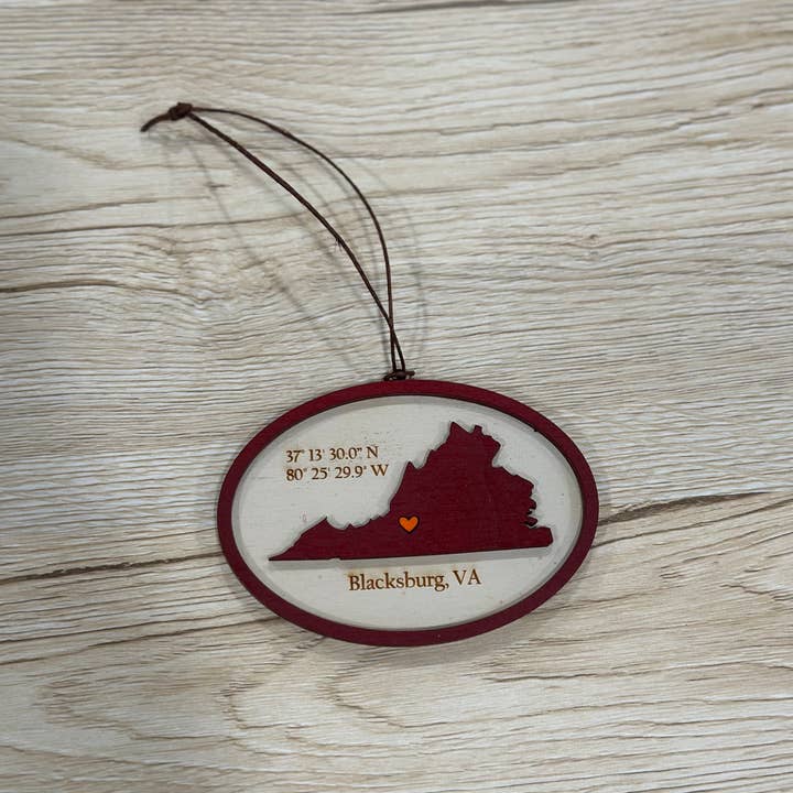 Gifts By Grace - Wholesale Ornament - College personalized gift - Virginia Tech Ornament1