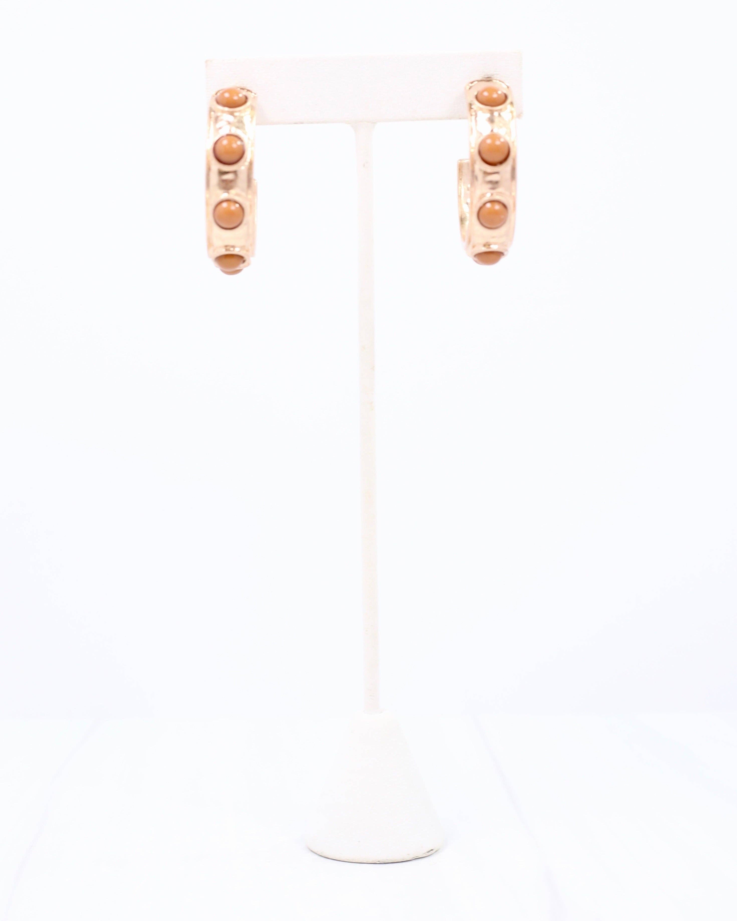 Caroline Hill - Wholesale Hoop Earrings - Frazee Hoop Taupe2