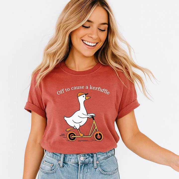 Off to Cause a Kerfuffle T-Shirt Funny Goose Tee for wholesale by Soleinspire
