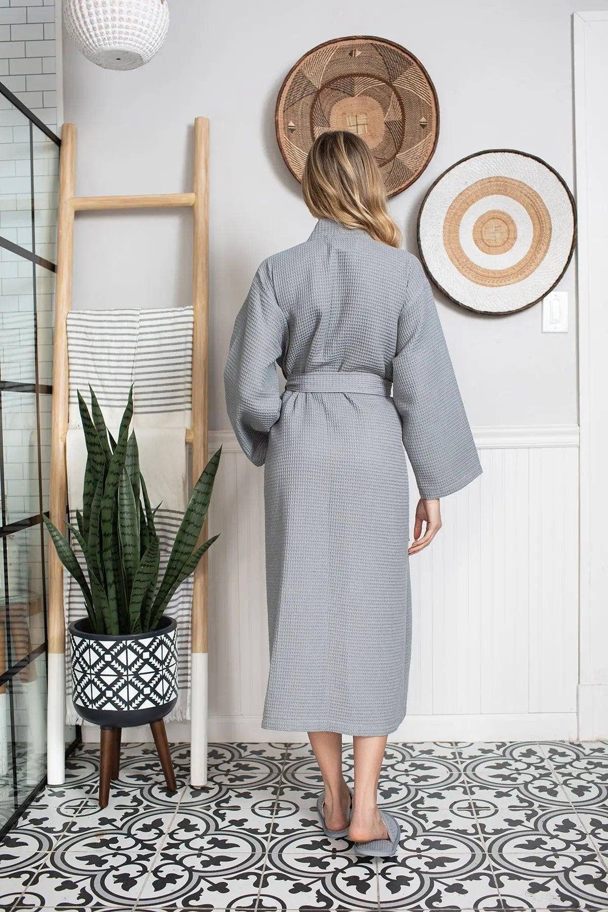 Lotus Linen - Wholesale Robe - Women's - Lightweight Cotton Waffle Robe for Women- SPA Bathrobe15