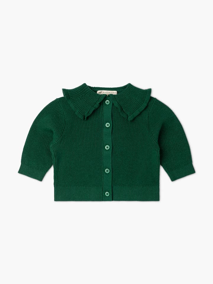 Gola com babado Cardigan_Verde por atacado de Monica + Andy