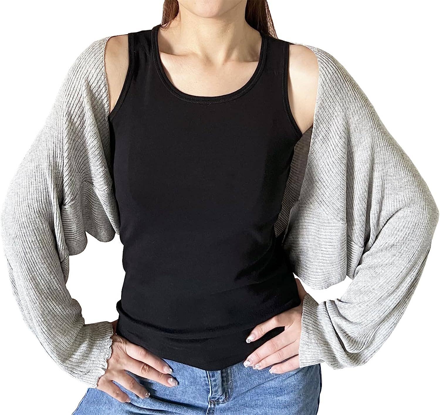 Fennco Styles – Engroshandel Cardigan - Dame – Ribstrikket cardigan bolero shrug13