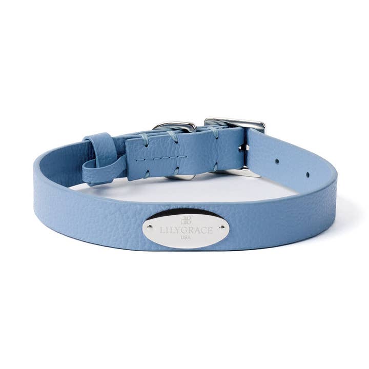 Signature Leather Collar - Airlie Blue for wholesale by Lily Grace Co.