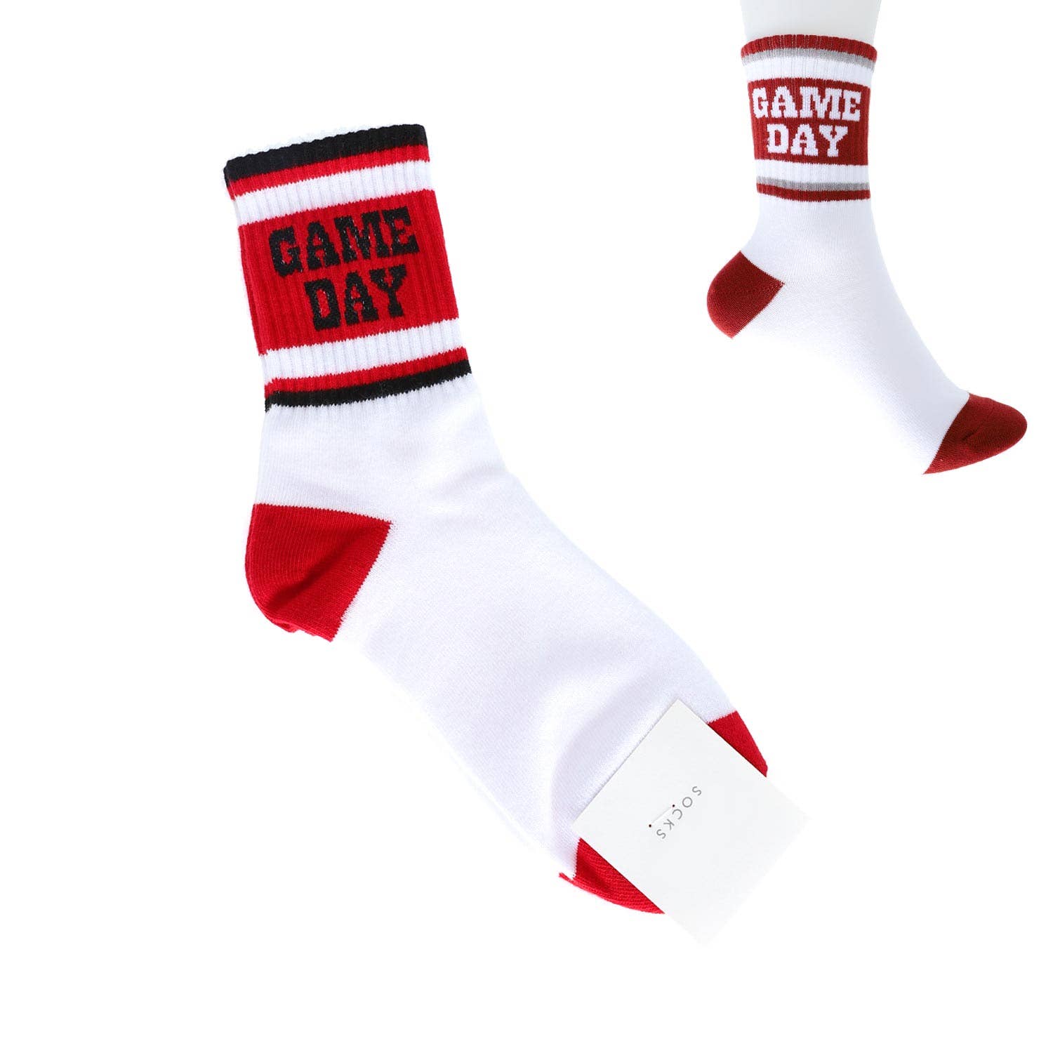 SP Sophia Collection - Wholesale Socks - Unisex - "Game Day" Stripe Cotton Knit Crew Socks4