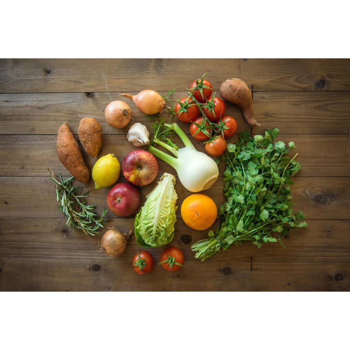 Multi Color Fresh Fruits Vegetables and Herbs Photo Photograph Wall Art for wholesale on Faire