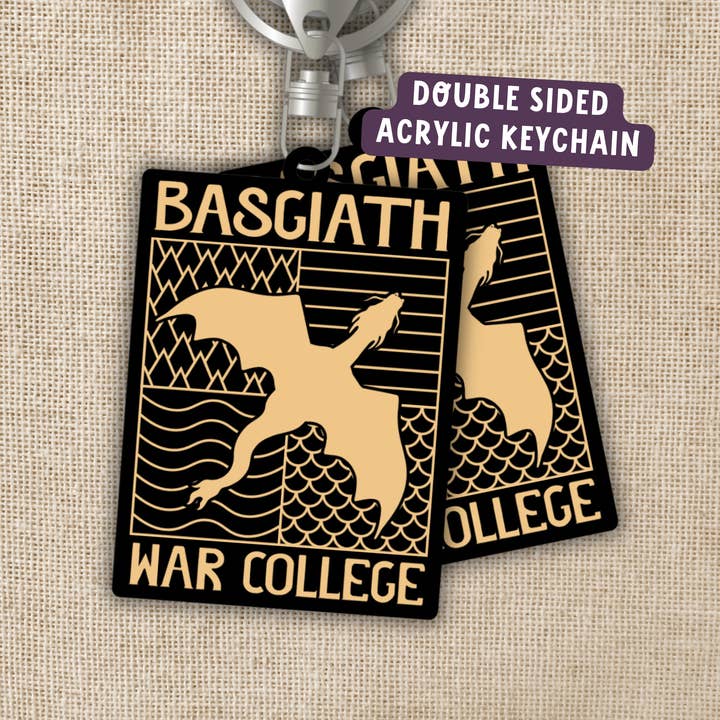 Basgiath War College Emblem Acrylic Keychain | Fourth Wing for wholesale by Kingdom of Threads