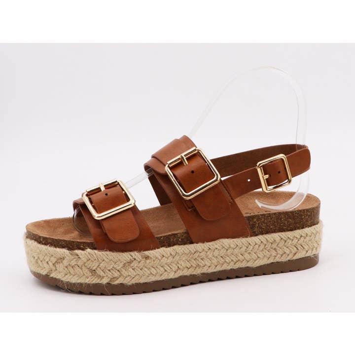 Mars Sky Shoes Wholesale - Wholesale Sandals - Women's - Bamboo BRAKE-07 Espadrille Cork Sole Double Buckle Sandals2