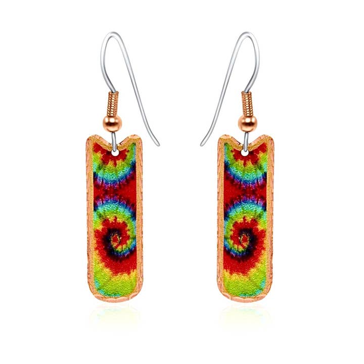 CA SN TD Tie Dye Earrings for wholesale by COPPER ARTS INC.