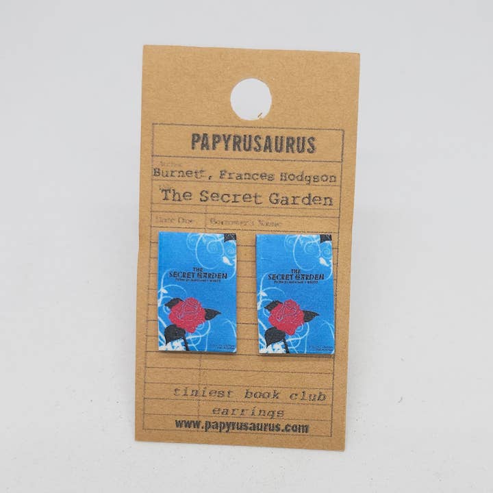 Papyrusaurus - Wholesale Stud/Post Earrings - Tiniest Book Club Earrings- The Secret Garden0