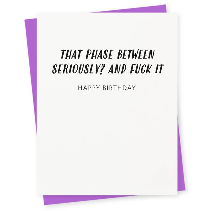 Seriously Letterpress Birthday Card for wholesale by 417 Press