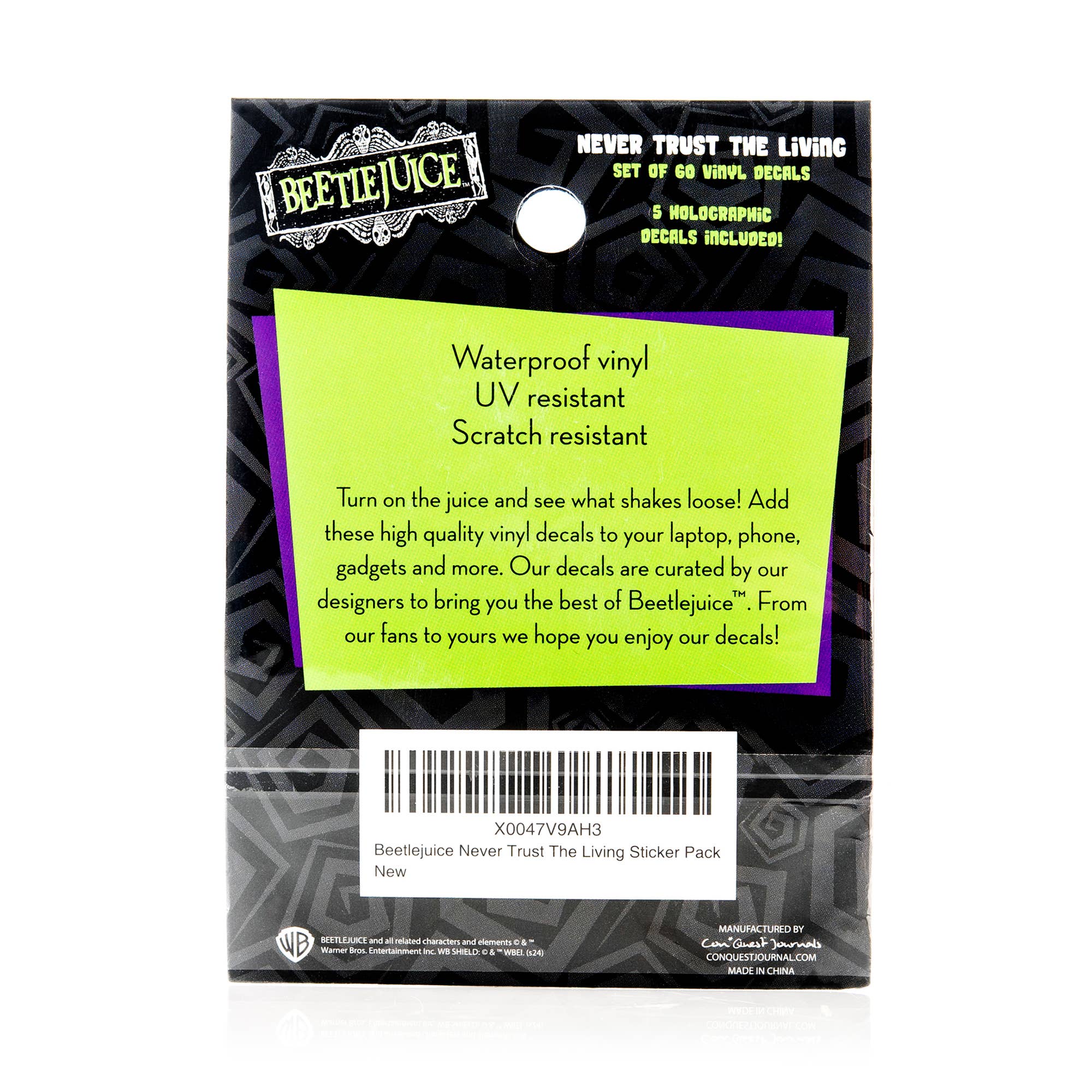 Conquest Journals - Vente Autocollant - Autocollants Beetlejuice Never Trust the Living (paquet de 60)3