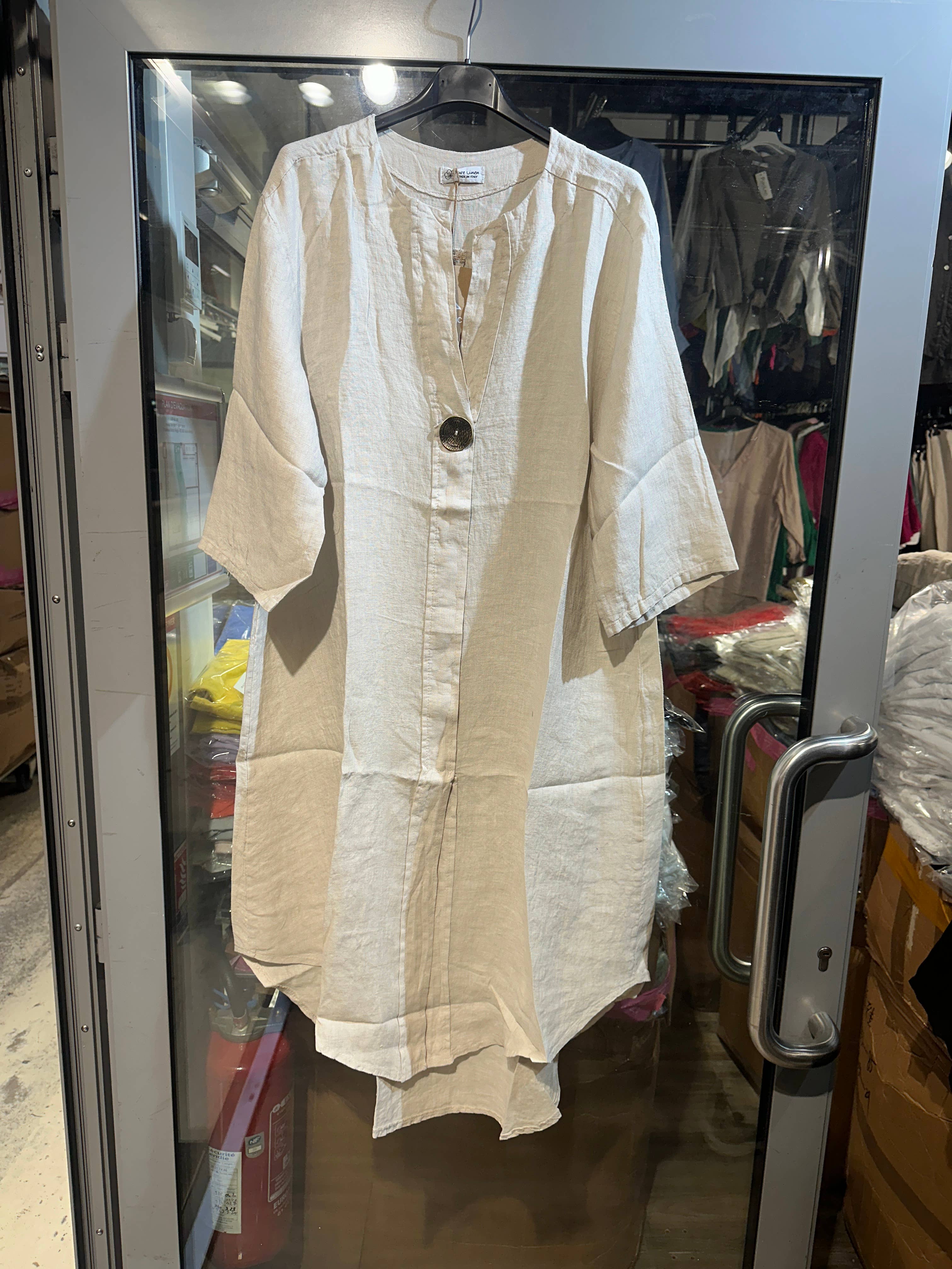 LÉA & LUC - Vente Robe – femme - Robes en 100% Lin avec un bouton REF. 554728