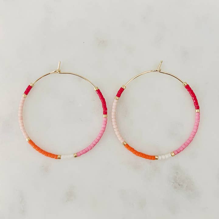 Sorbet miyuki glass beaded hoops for wholesale by Girls Day Out by Amy Houston