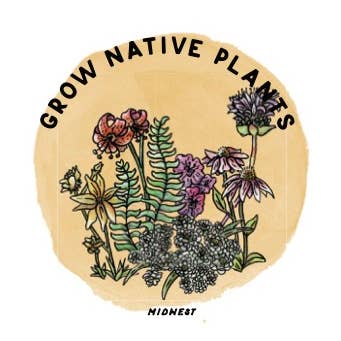 Pegatina Planta Nativa del Medio Oeste Redonda para venta al por mayor de Rextooth Studios