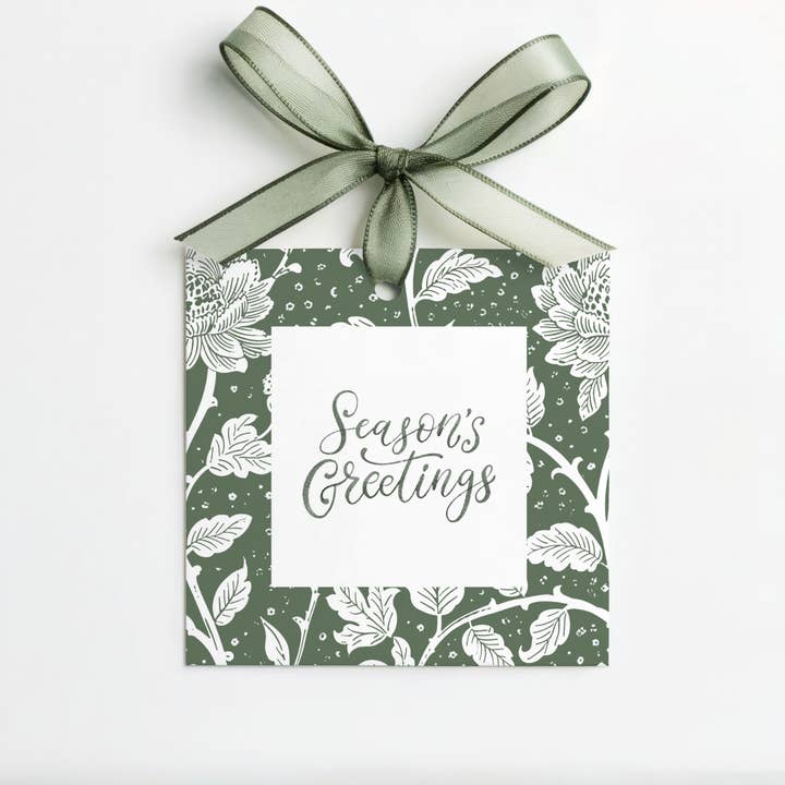 Säsongens hälsningar fyrkantiga presentetiketter (set om 8) för wholesale av la nouille studio