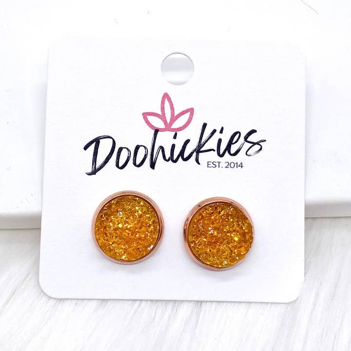 Doohickies – Engroshandel Ørestikkere – 12 mm Autumn Sparkle Singles i Rose Gold-indstillinger -Fall Earr