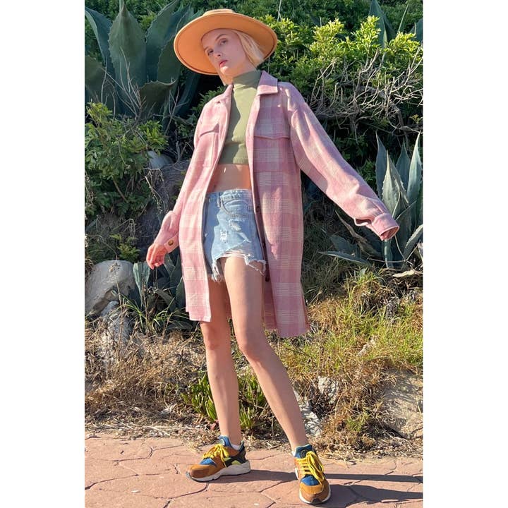 PLAID SHACKET WITH POCKETS for wholesale by Mapcie