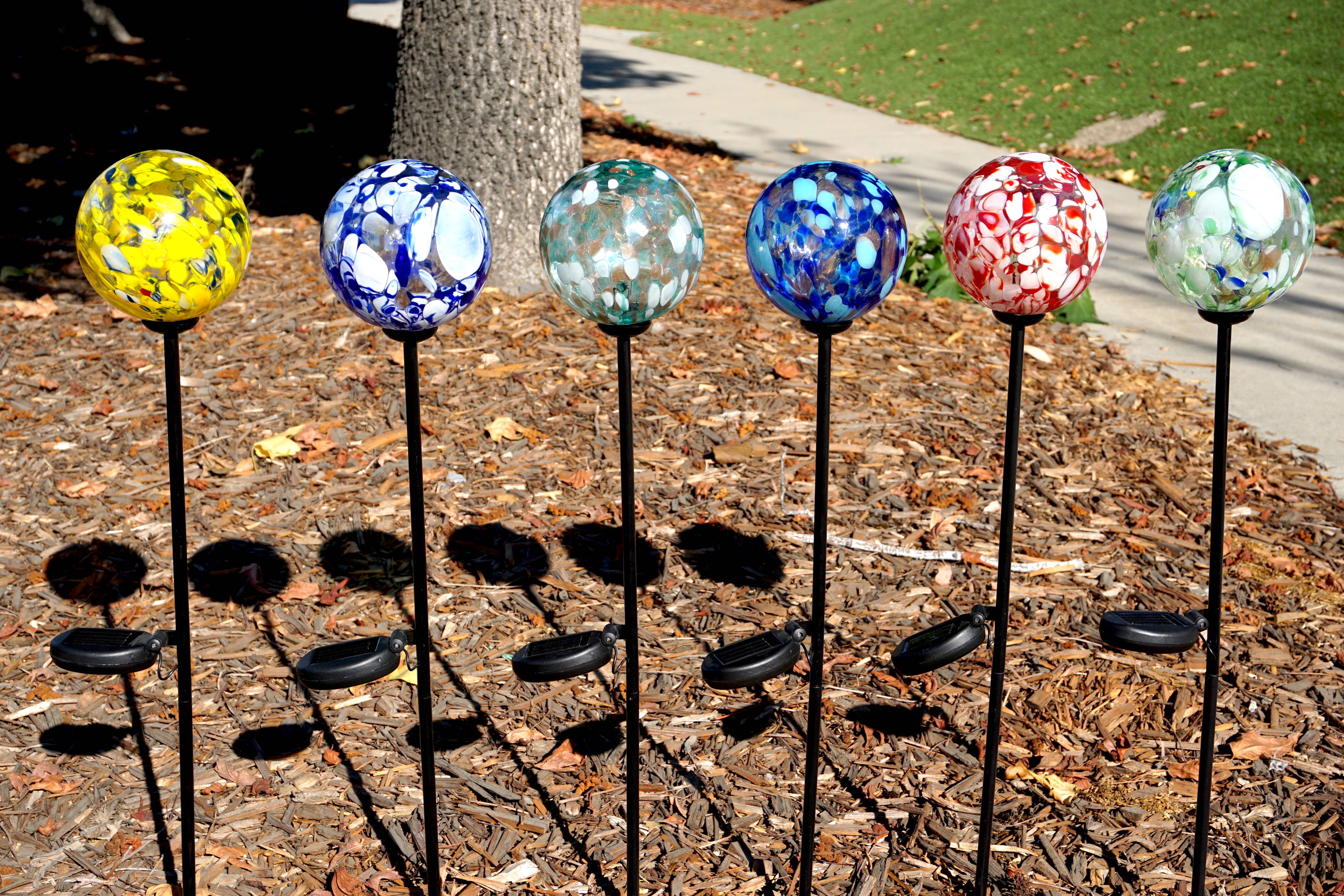 ApricotMint - Wholesale Garden/Lawn Stake - 4" Assorted Solar LED Orb Stake2