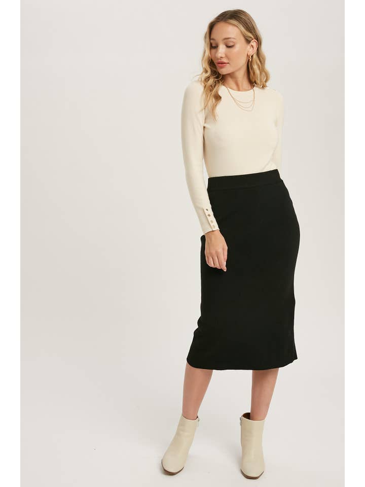 Bluivy - Wholesale Skirt - Women's - H LINE MIDI SWEATER SKIRT24