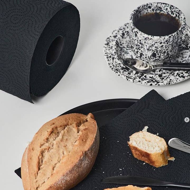 ROLL-LUX - Wholesale Decal - Party Decorations - 8 Black Paper Towel Jumbo Roll - 2 Ply, 120 Highly Absorbent6