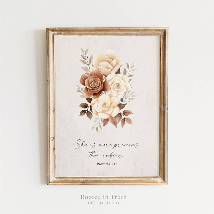 Rubiner Skrift Konsttryck Kristen presentdekor bondgård för wholesale av Rooted in Truth