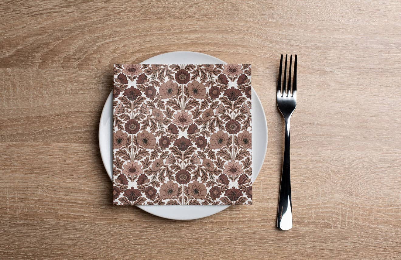 Altoonastore - Vente Serviettes jetables - Serviette à cocktail Fleurs folkloriques0