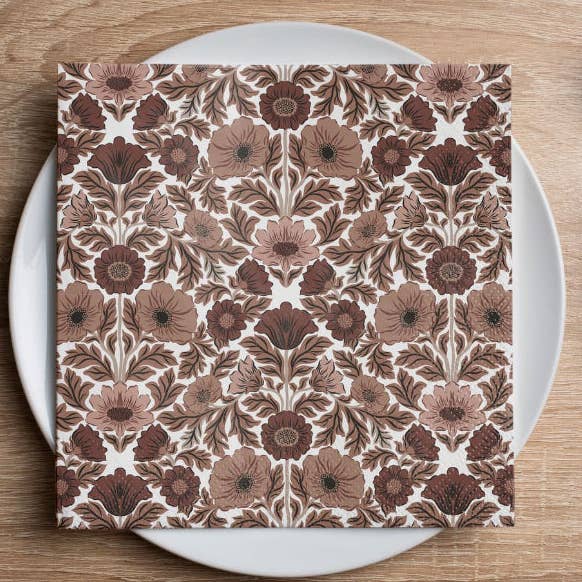 Altoonastore - Vente Serviettes jetables - Serviette à cocktail Fleurs folkloriques0