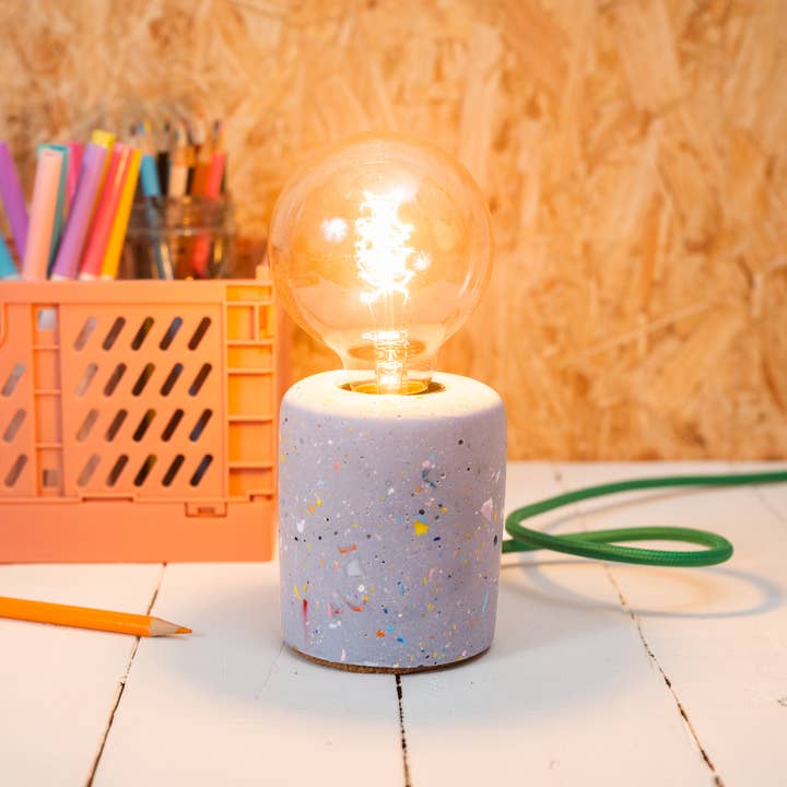 Jesmonite lilac terrazzo design lamp for wholesale by Nine Angels