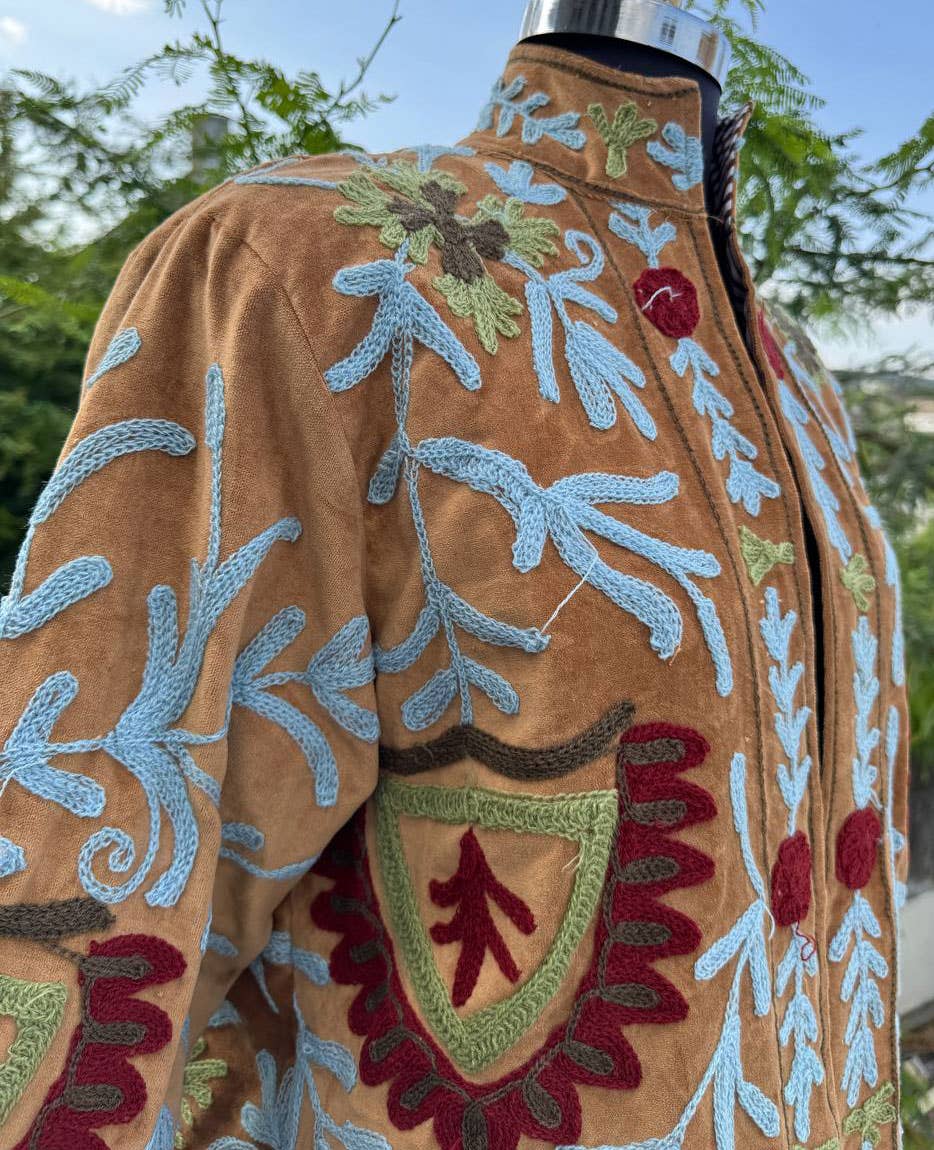 bhavnas boutique - Vente Veste – femme - Manteau en coton Suzani Veste brodée Style bohème4