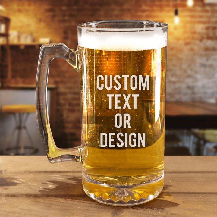 Personalized By Kate - Wholesale Beer Glass/Mug - Custom Beer Mugs 16oz - Custom Logo or Text2
