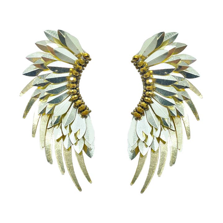 Large Gold Angel Wing Earrings for wholesale by VANI TRAPANI