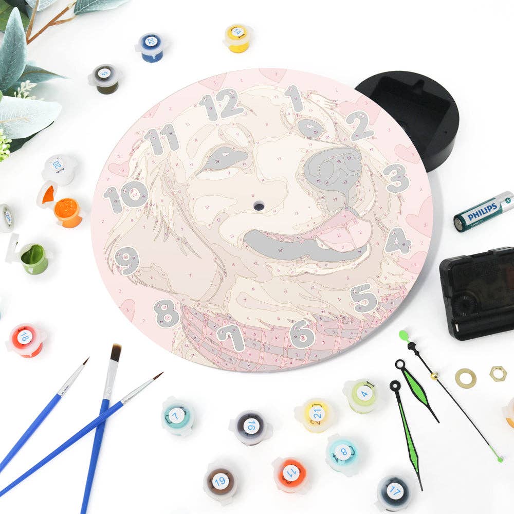 Paint Your Numbers - Wholesale DIY Craft Kit - Paint the Moment – Golden Pup Clock Kit10