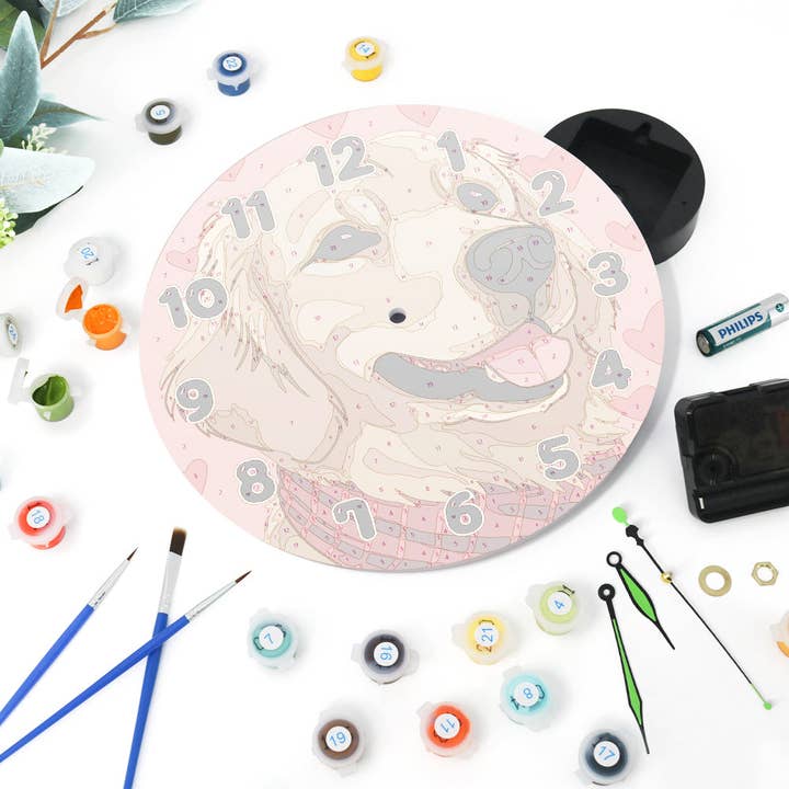Paint Your Numbers - Wholesale DIY Craft Kit - Paint the Moment – Golden Pup Clock Kit10